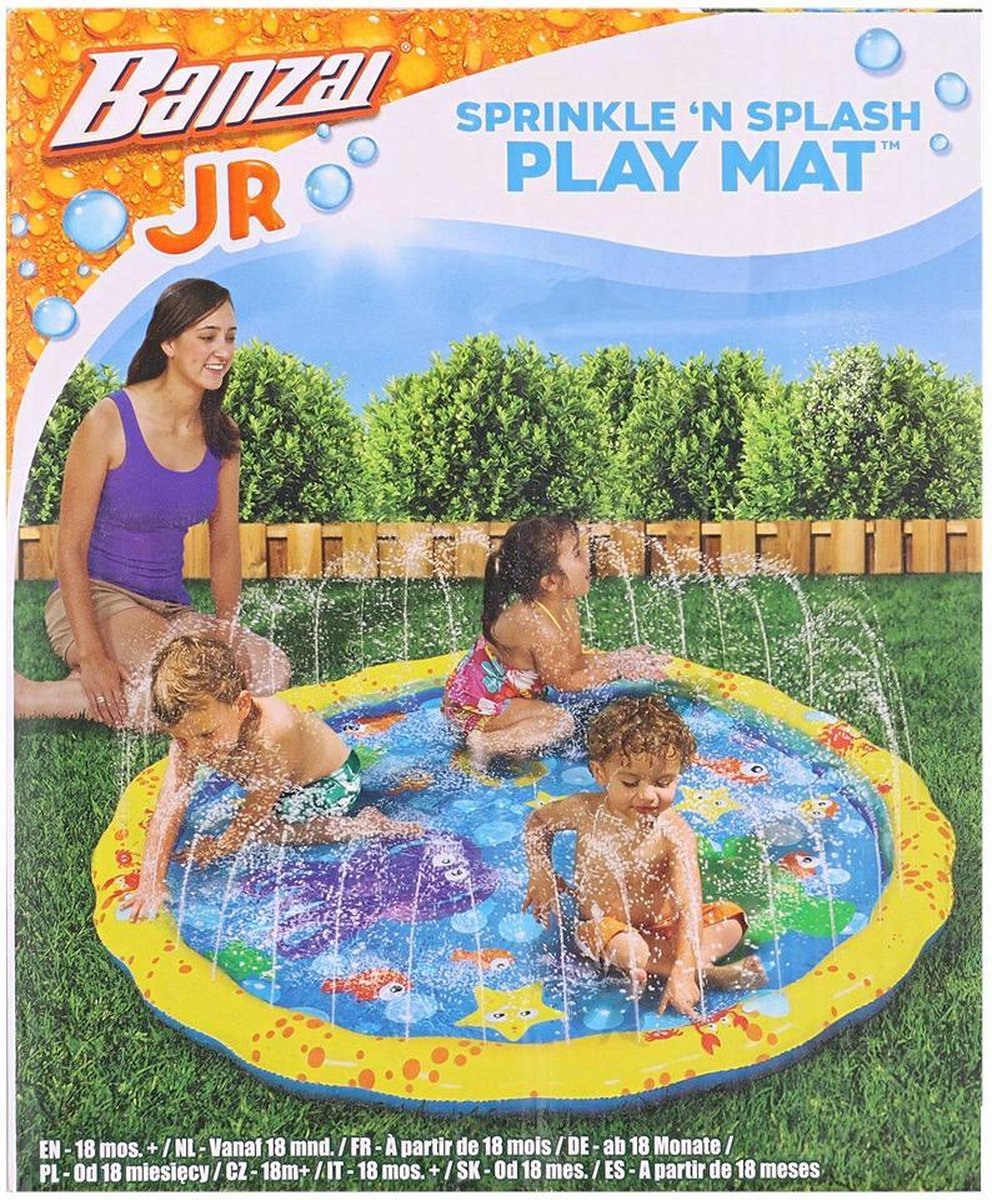 Waterspeelmat met Fontein - Opblaasbaar - Kinderen vanaf 18 Maanden - Splash en Play - Watermat  -Waterspeelgoed voor jonge Kinderen - Watersproeier - Waterfontein